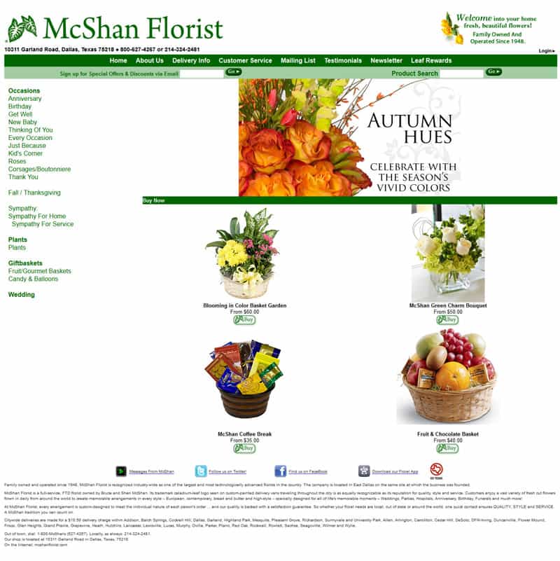 Old McShan Florist Website