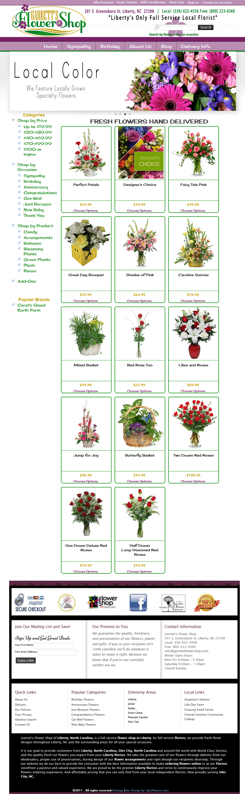 Garrett’s Flower Shop of Liberty North Carolina