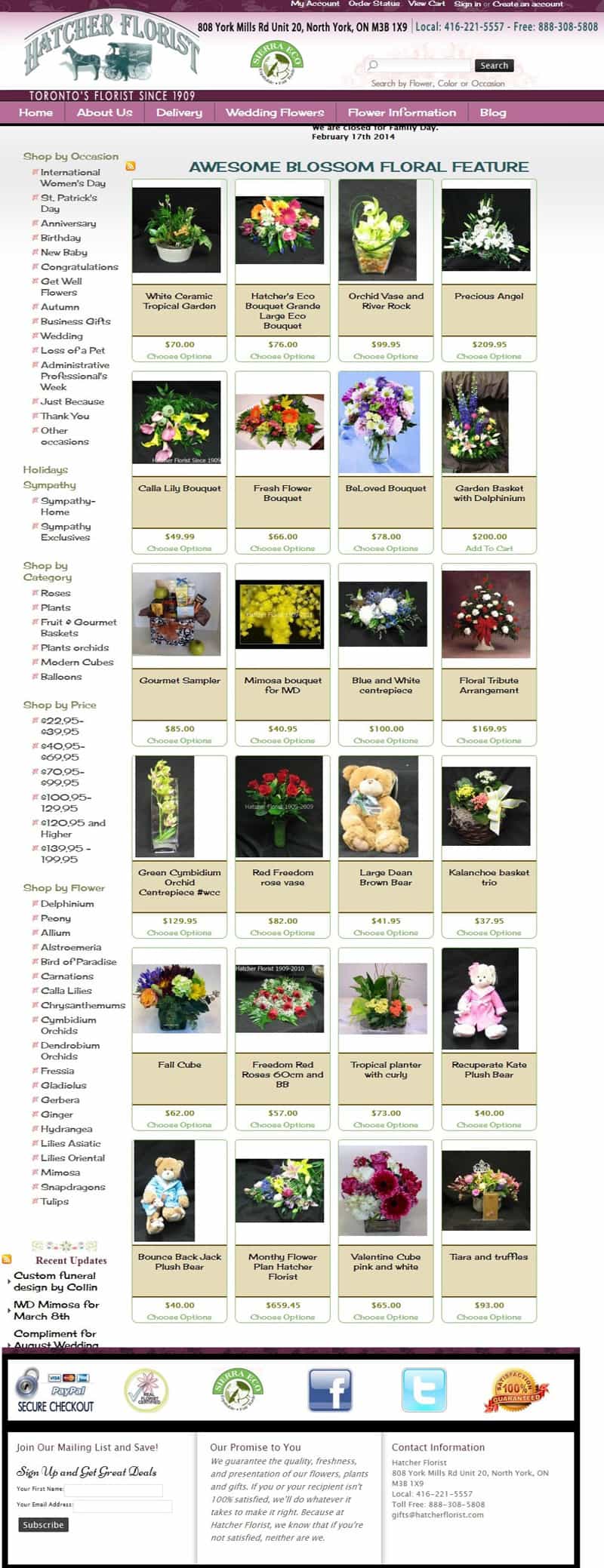 Hatcher Florist site design by epicFlowers