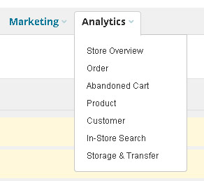 florist website analytics menu drop down